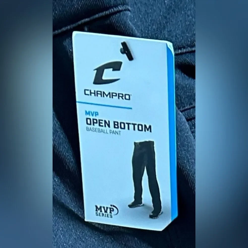 Boys Champro MVP Open Bottom Black Baseball Pants NWT
